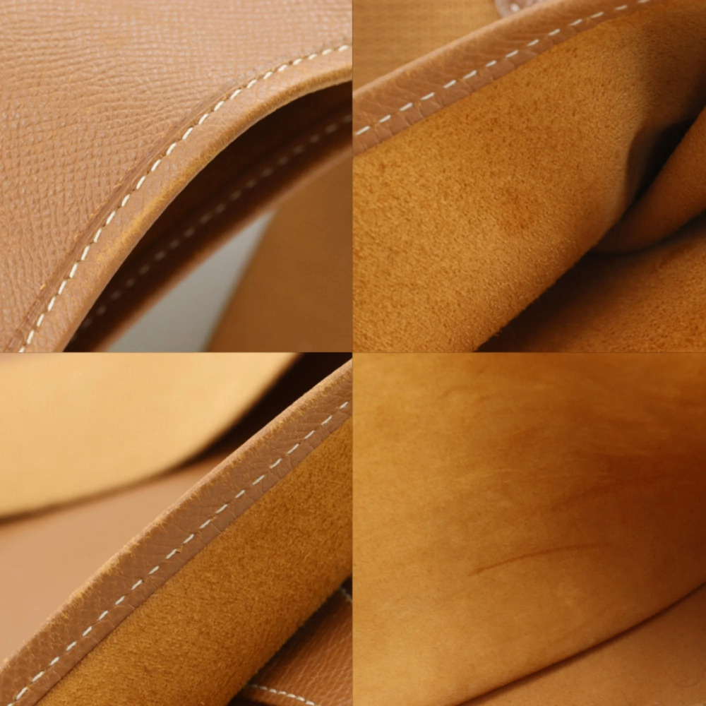 Hermes Evelyne 1 GM Shoulder Bag, Courchevel Leather, Gold, 1998 Model, Brown... - Picture 7 of 14